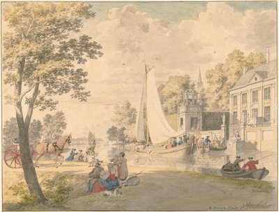 Sommerlandschaft mit Vergnügungsbooten von Cornelis Pronk